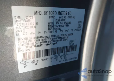 2023 Ford Mustang Mach-E Gt z USA, uszkodzony, nr VIN 3FMTK4SE1PMA37696